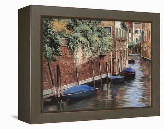 Barche Blu a Venezia-Guido Borelli-Framed Premier Image Canvas