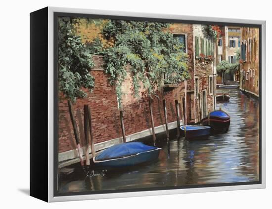 Barche Blu a Venezia-Guido Borelli-Framed Premier Image Canvas