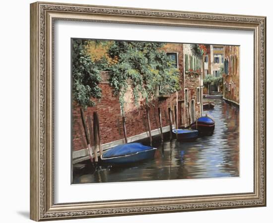 Barche Blu a Venezia-Guido Borelli-Framed Giclee Print