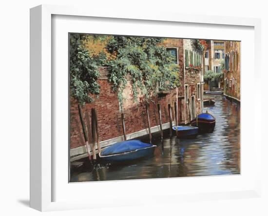 Barche Blu a Venezia-Guido Borelli-Framed Giclee Print