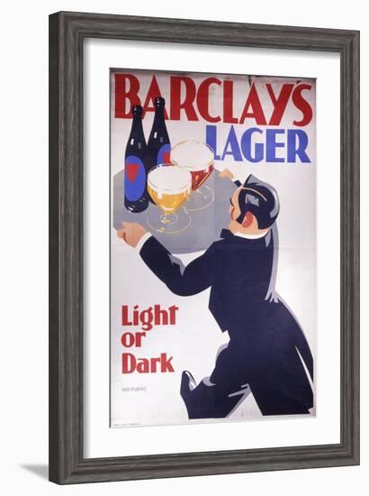 Barclay's Lager Advertisement for Light or Dark-null-Framed Art Print