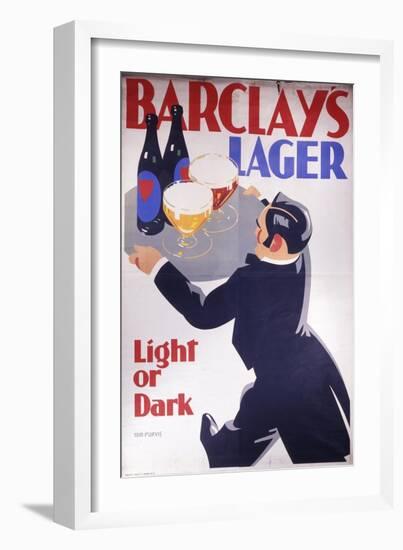 Barclay's Lager Advertisement for Light or Dark-null-Framed Art Print