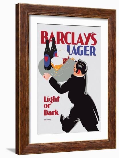 Barclay's Lager: Light or Dark-Tom Purvis-Framed Art Print