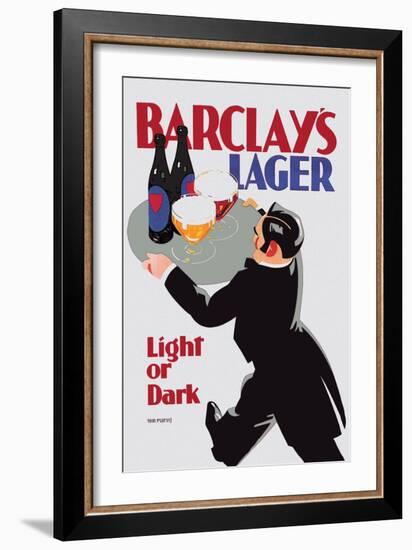 Barclay's Lager: Light or Dark-Tom Purvis-Framed Art Print