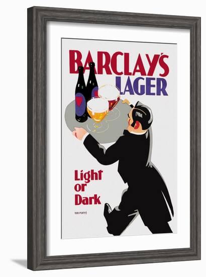 Barclay's Lager: Light or Dark-Tom Purvis-Framed Art Print