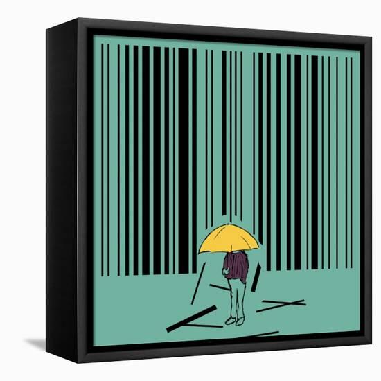 Barcode-kevin hill illustration-Framed Stretched Canvas