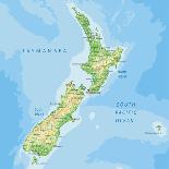 High Detailed New Zealand Physical Map with Labeling.-BardoczPeter-Premium Photographic Print