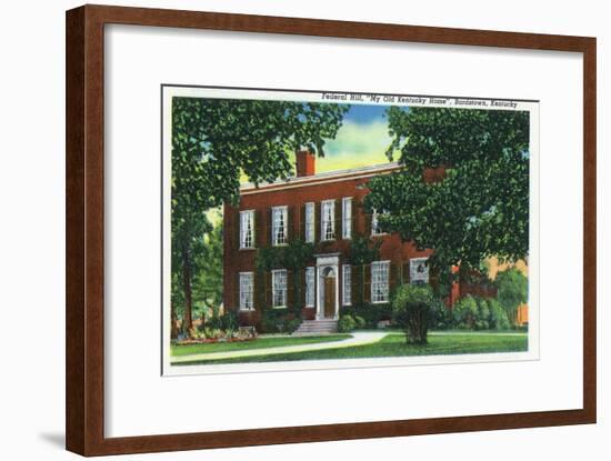 Bardstown, Kentucky - Exterior View of "My Old Kentucky Home" on Federal Hill, c.1939-Lantern Press-Framed Art Print