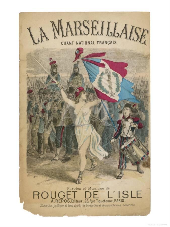 Bare Chested Marianne Raises Her Sword And Rebublican Flag And Leads The French Army Giclee Print Art Com