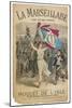 Bare Chested Marianne Raises Her Sword and Rebublican Flag and Leads the French Army-null-Mounted Art Print
