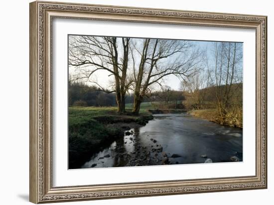 Bare Trees and River at Wurselen- Bardenberg,Wurmtal - Germany-Florian Monheim-Framed Photographic Print