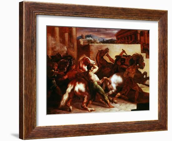 Bareback Horse Race, Rome C.1817-Théodore Géricault-Framed Giclee Print