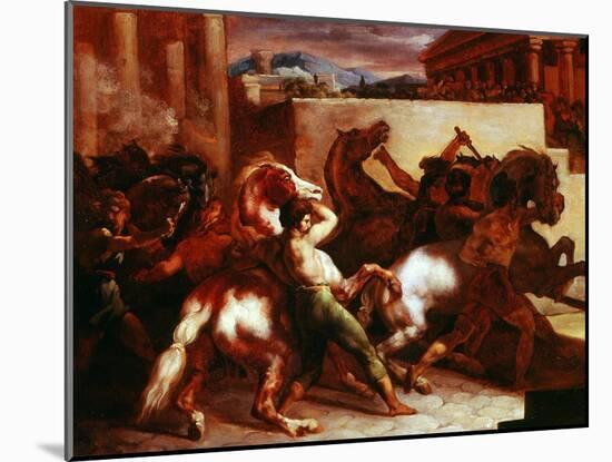 Bareback Horse Race, Rome C.1817-Théodore Géricault-Mounted Giclee Print