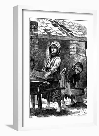 Barefoot Girls Sifting Dust in a Brickyard, 1871-null-Framed Giclee Print