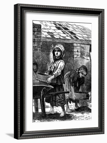 Barefoot Girls Sifting Dust in a Brickyard, 1871-null-Framed Giclee Print