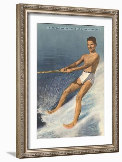 Barefoot Water Skier, Cypress Gardens, Florida-null-Framed Art Print