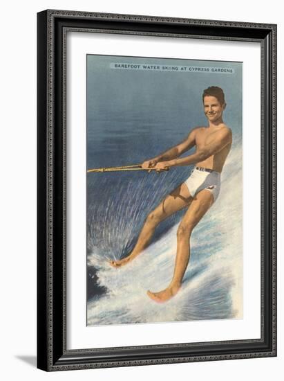 Barefoot Water Skier, Cypress Gardens, Florida-null-Framed Art Print