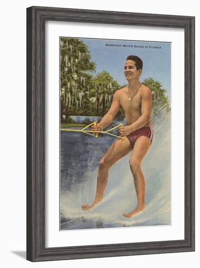 Barefoot Water Skier, Florida-null-Framed Art Print