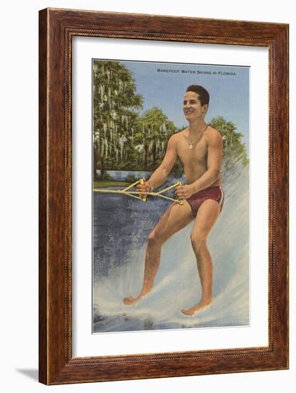 Barefoot Water Skier, Florida-null-Framed Art Print