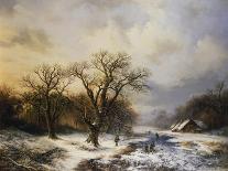 Winterlandschaft Mit Eislaeufern Und Reisigsammlern, 1849-Barend Cornelis Koekkoek-Giclee Print