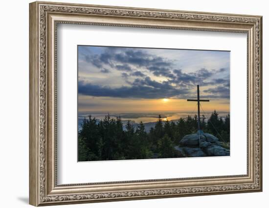 Barenstein with View to the Lipno Reservoir of Moldavia at Sunrise, Austria-Volker Preusser-Framed Photographic Print