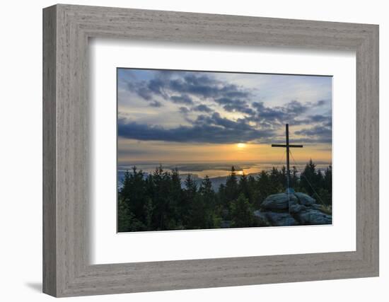 Barenstein with View to the Lipno Reservoir of Moldavia at Sunrise, Austria-Volker Preusser-Framed Photographic Print