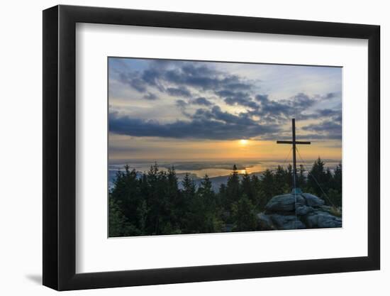 Barenstein with View to the Lipno Reservoir of Moldavia at Sunrise, Austria-Volker Preusser-Framed Photographic Print