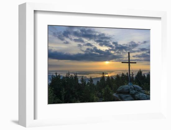 Barenstein with View to the Lipno Reservoir of Moldavia at Sunrise, Austria-Volker Preusser-Framed Photographic Print