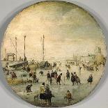 A Winter Scene with Figures on the Ice-Barent Avercamp-Giclee Print