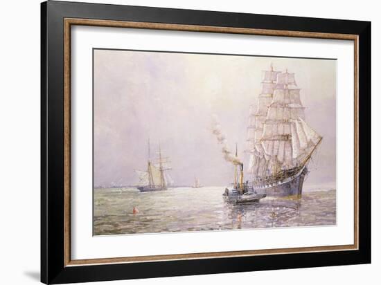 Bargaining for a Tow, 'The Tamar', C.1897-John Sutton-Framed Giclee Print