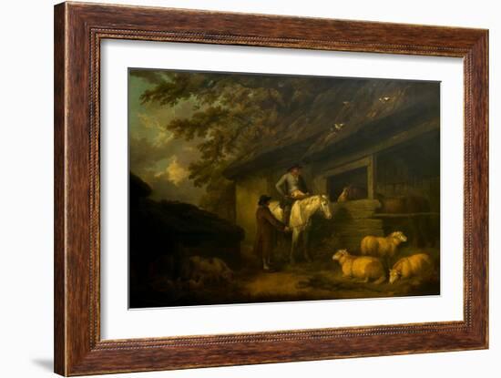 Bargaining for Sheep, 1794 (Oil on Canvas)-George Morland-Framed Giclee Print