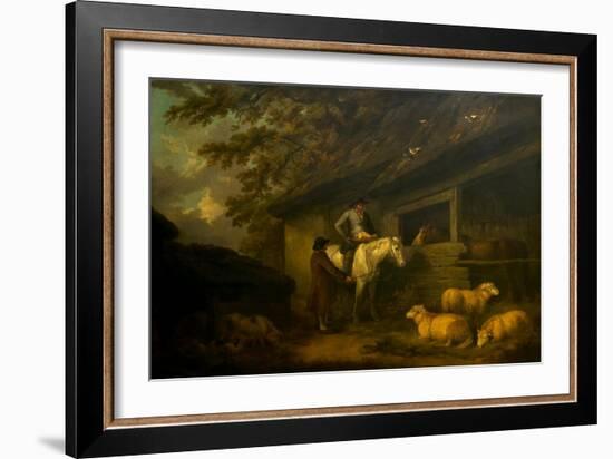Bargaining for Sheep, 1794 (Oil on Canvas)-George Morland-Framed Giclee Print