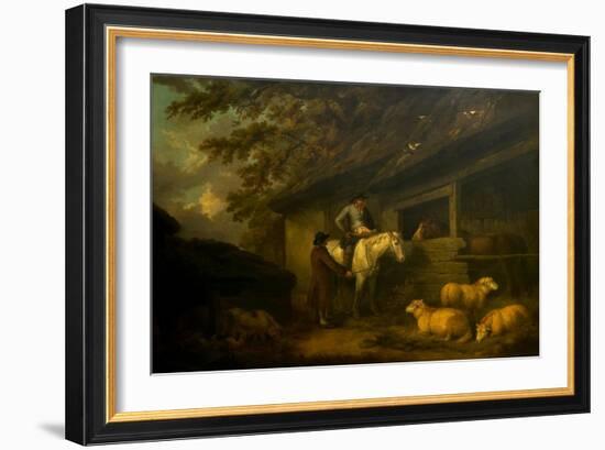 Bargaining for Sheep, 1794 (Oil on Canvas)-George Morland-Framed Giclee Print