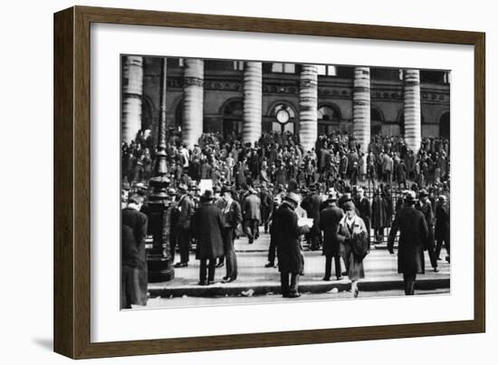 Bargaining Outside the Stock Exchange, Paris, 1931-Ernest Flammarion-Framed Giclee Print