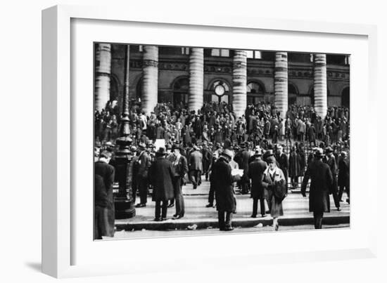 Bargaining Outside the Stock Exchange, Paris, 1931-Ernest Flammarion-Framed Giclee Print