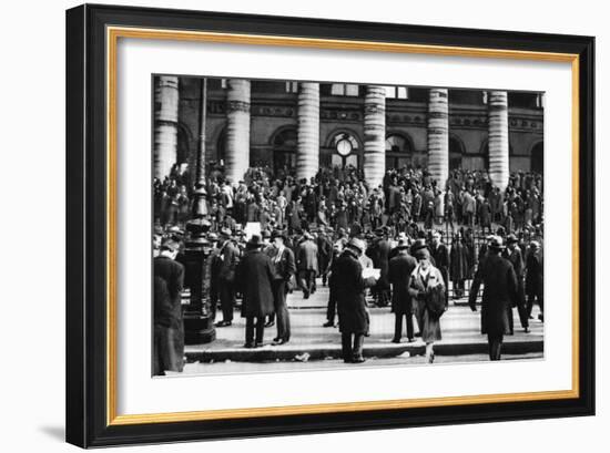 Bargaining Outside the Stock Exchange, Paris, 1931-Ernest Flammarion-Framed Giclee Print