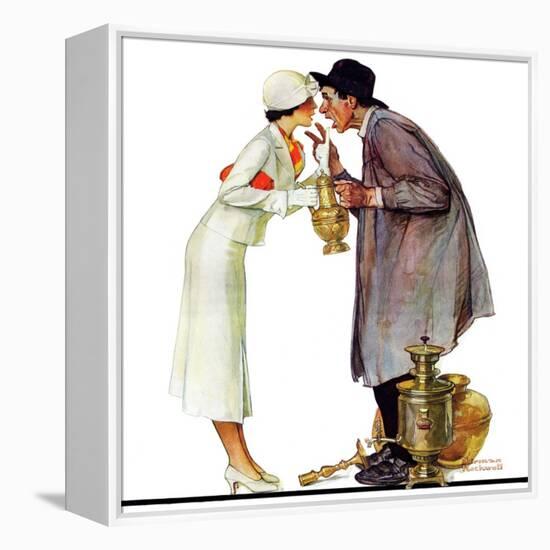 "Bargaining with Antique Dealer", May 19,1934-Norman Rockwell-Framed Premier Image Canvas