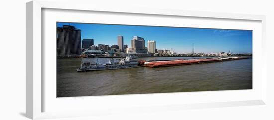 Barge in the Mississippi River, New Orleans, Louisiana, USA-null-Framed Photographic Print