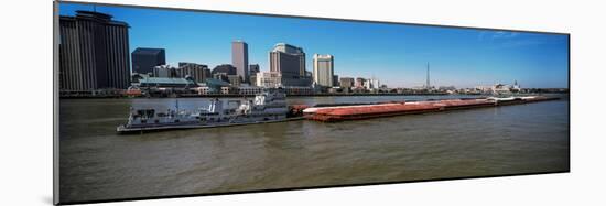 Barge in the Mississippi River, New Orleans, Louisiana, USA-null-Mounted Photographic Print