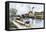 Barge on the Erie Canal at West Troy, New York, in the Late 1800s-null-Framed Premier Image Canvas