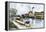 Barge on the Erie Canal at West Troy, New York, in the Late 1800s-null-Framed Premier Image Canvas