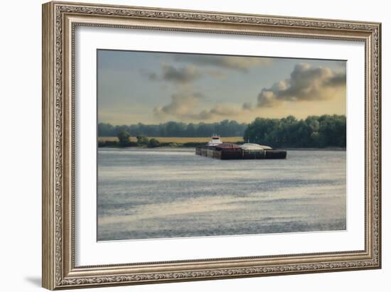 Barge on the River 1-Jai Johnson-Framed Photographic Print