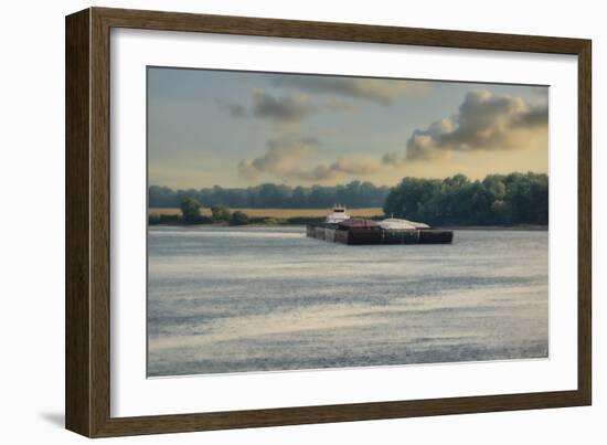 Barge on the River 1-Jai Johnson-Framed Photographic Print