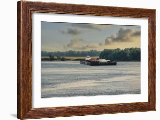 Barge on the River 1-Jai Johnson-Framed Photographic Print