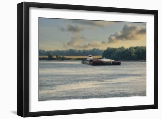 Barge on the River 1-Jai Johnson-Framed Photographic Print