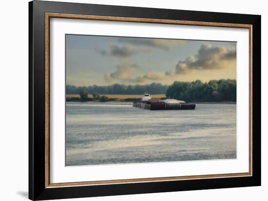 Barge on the River 1-Jai Johnson-Framed Photographic Print