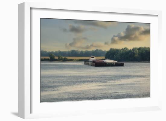 Barge on the River 1-Jai Johnson-Framed Photographic Print