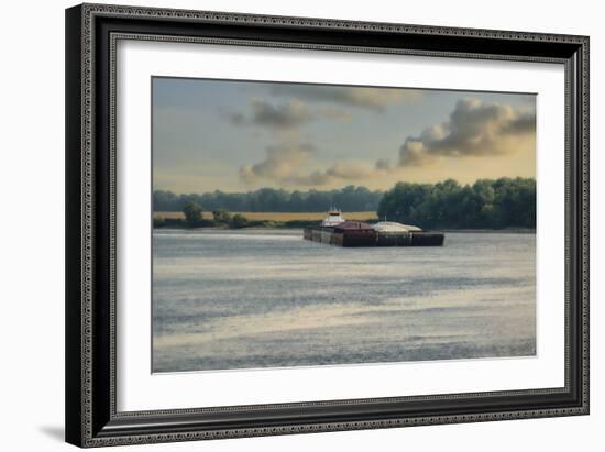 Barge on the River 1-Jai Johnson-Framed Photographic Print