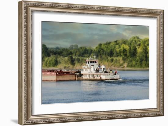 Barge on the River 2-Jai Johnson-Framed Giclee Print