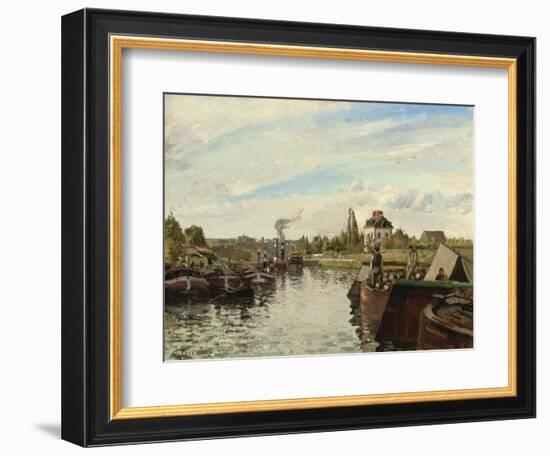 Barge on the Seine at Bougival, 1871-Camille Pissarro-Framed Giclee Print